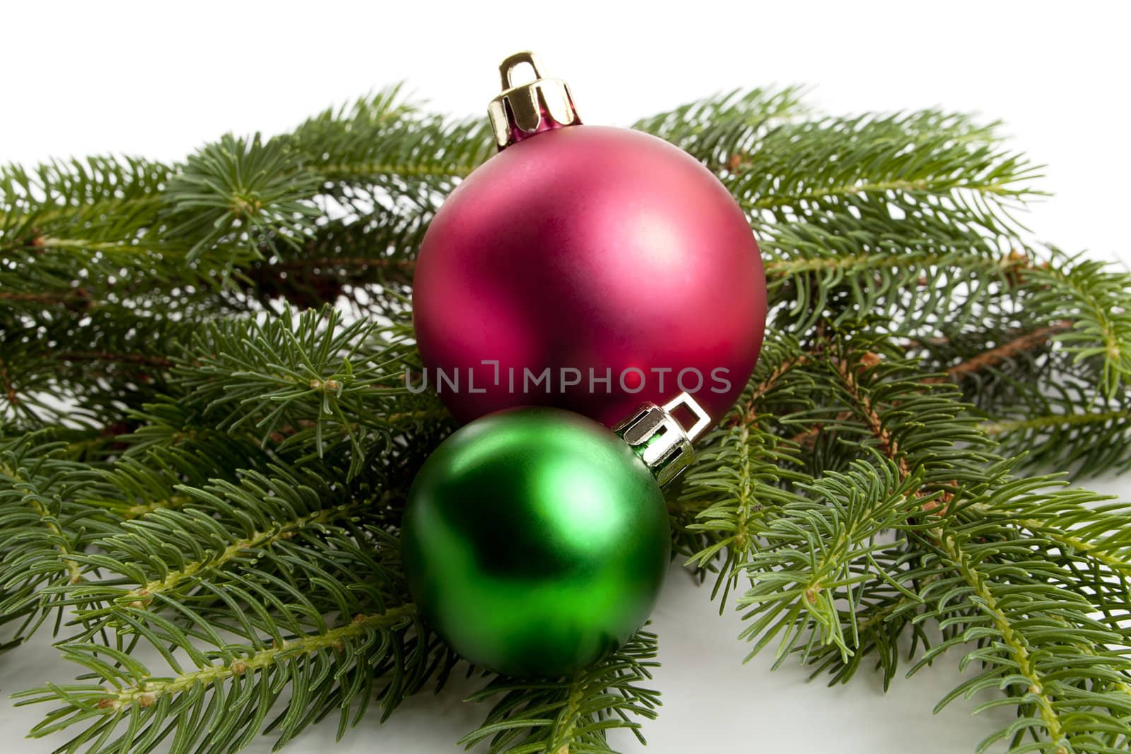 traditional christmas tree decoration isolated on white background 