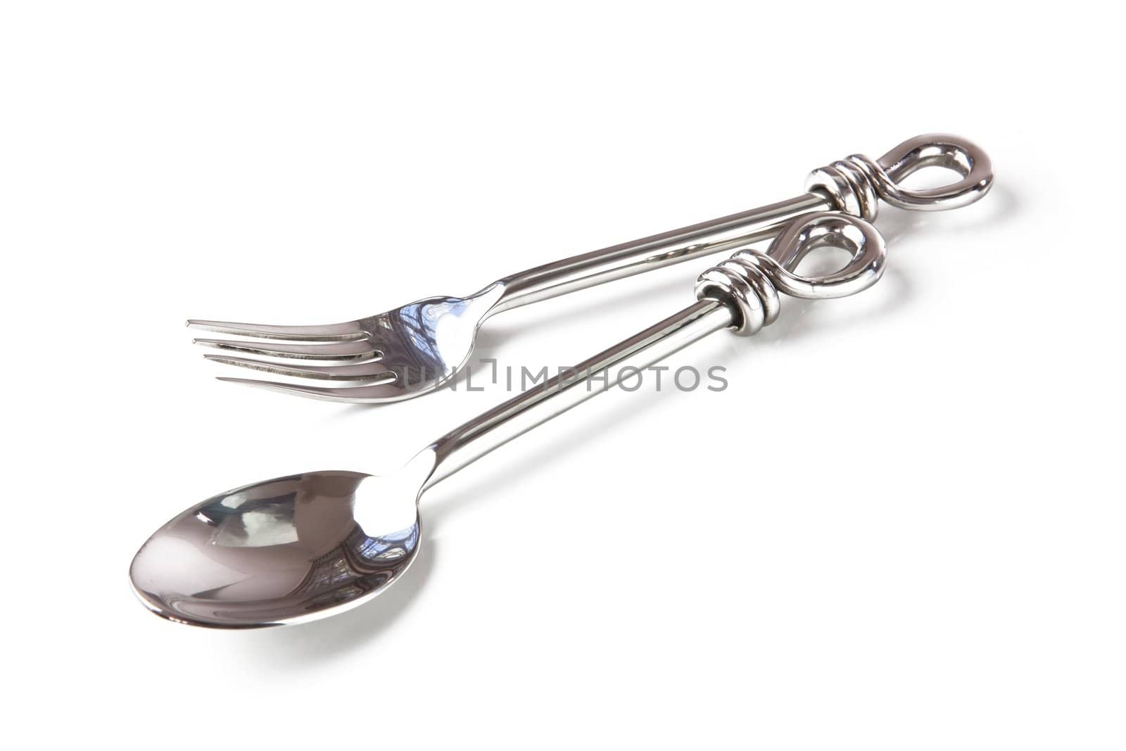 Fork spoon isolated on white background