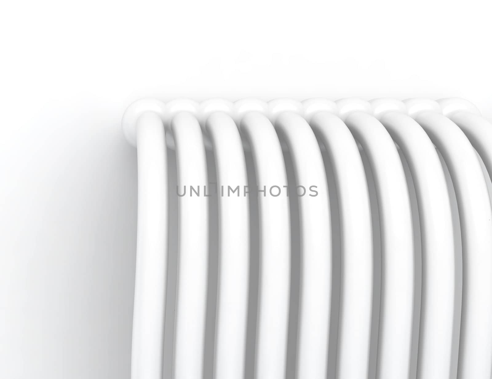 White plugged wires on a white background