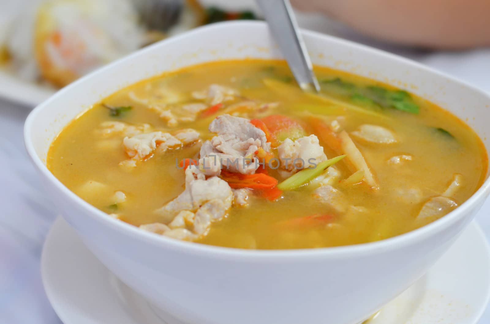 chicken  soup , hot and spicy , favorite thai food
