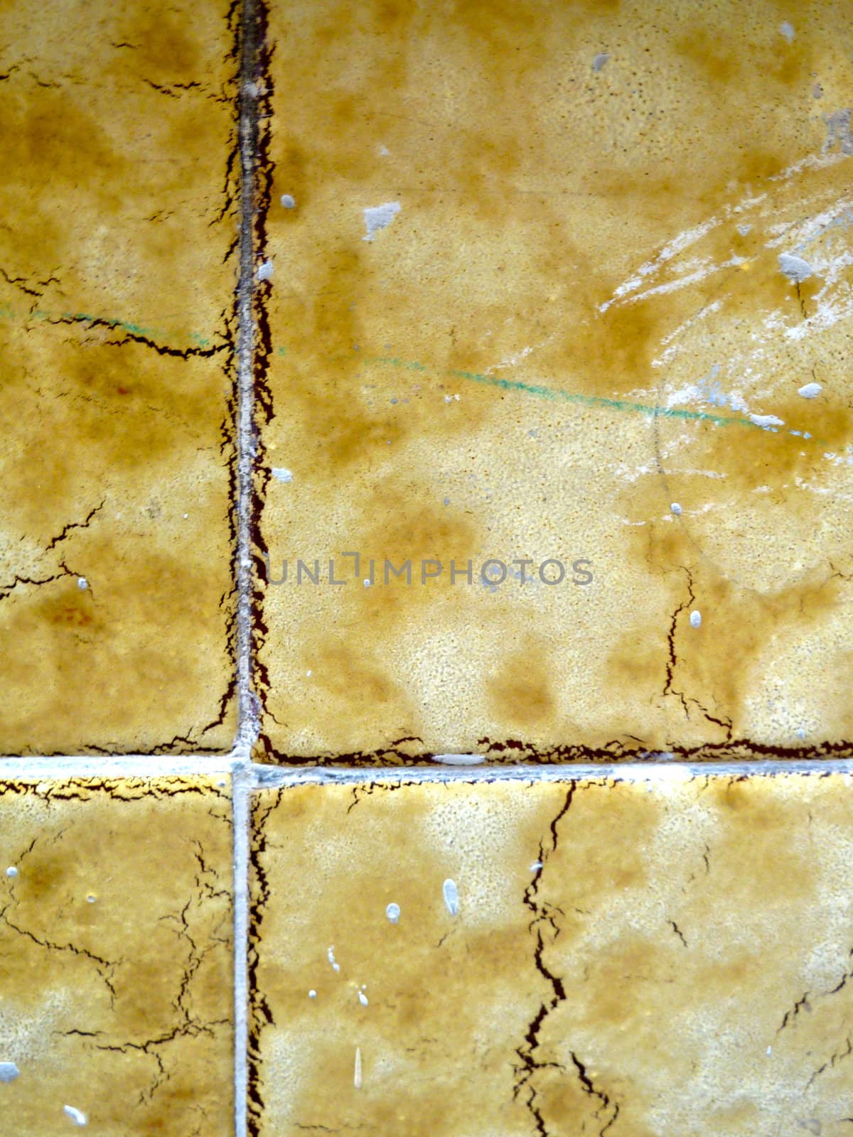 joints between yellow tiles as a background