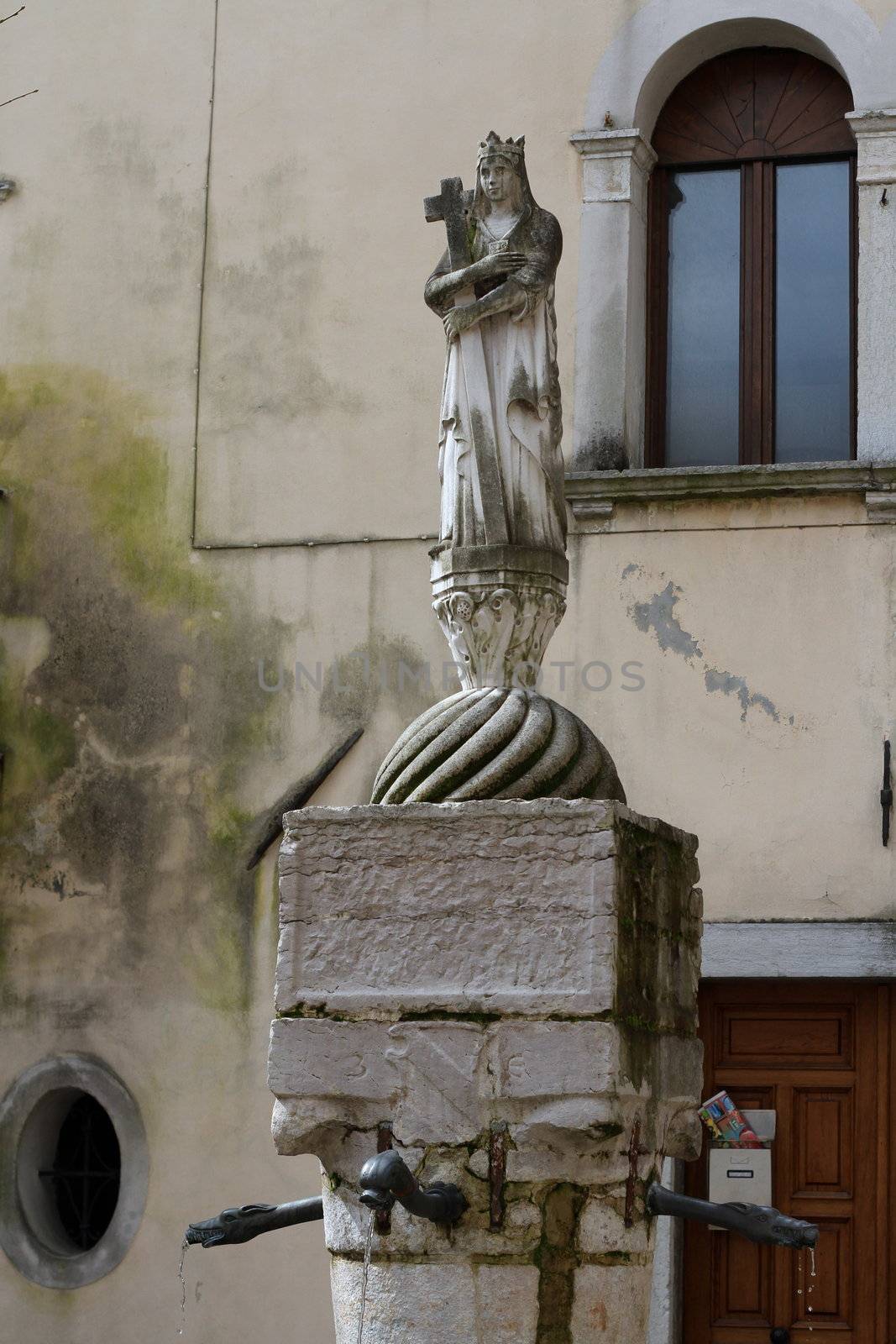 ancient fountain in Belluno dedicated to Santa Maria dei Battuti