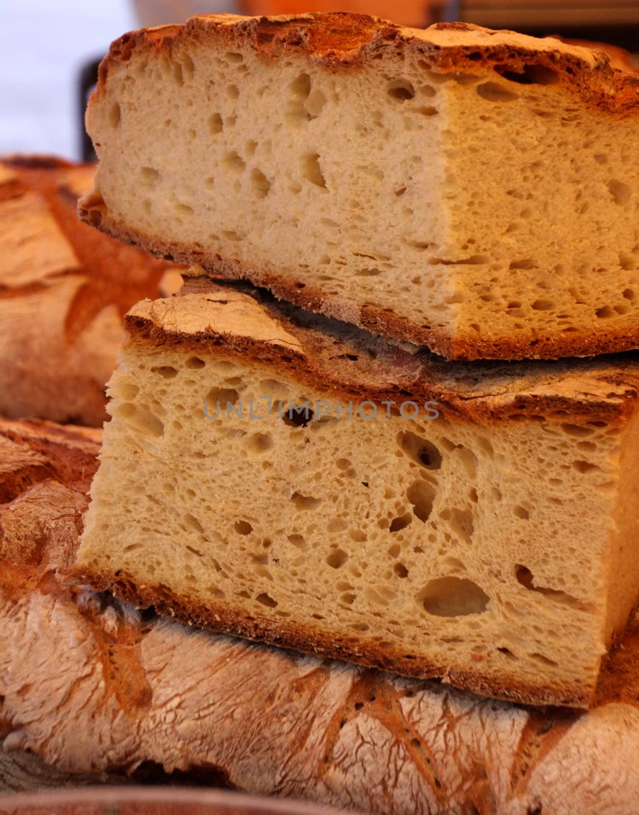 Bread made from white flour on the market by lifeinapixel