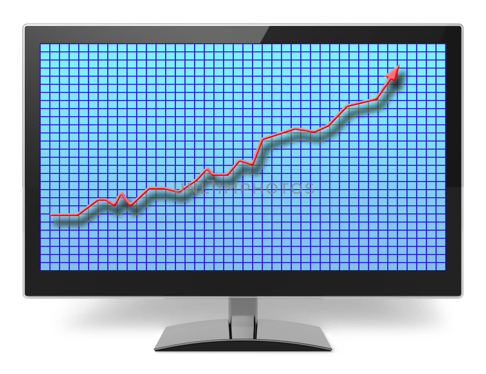 Blue Lcd Tv Monitor with graph by jasminmuratovic