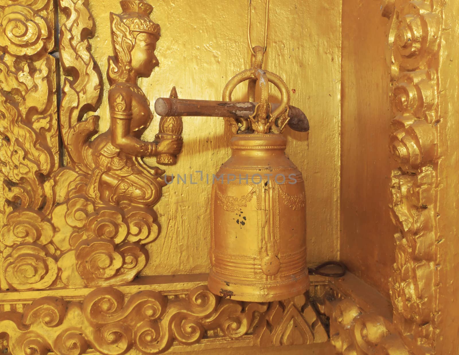 Bell at Wat Paknam Joelo in Chachoengsao province at thailand.