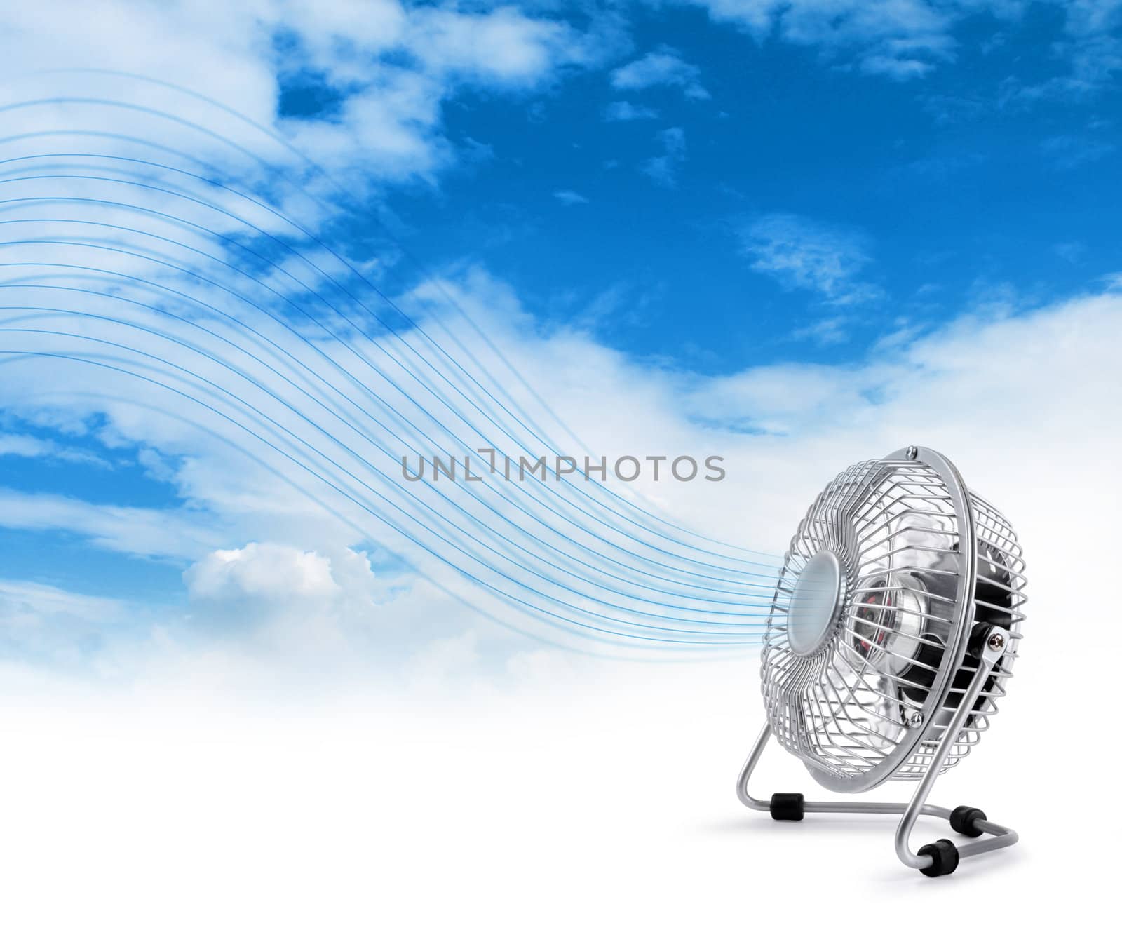 Electric cooler fan blowing fresh air by anterovium