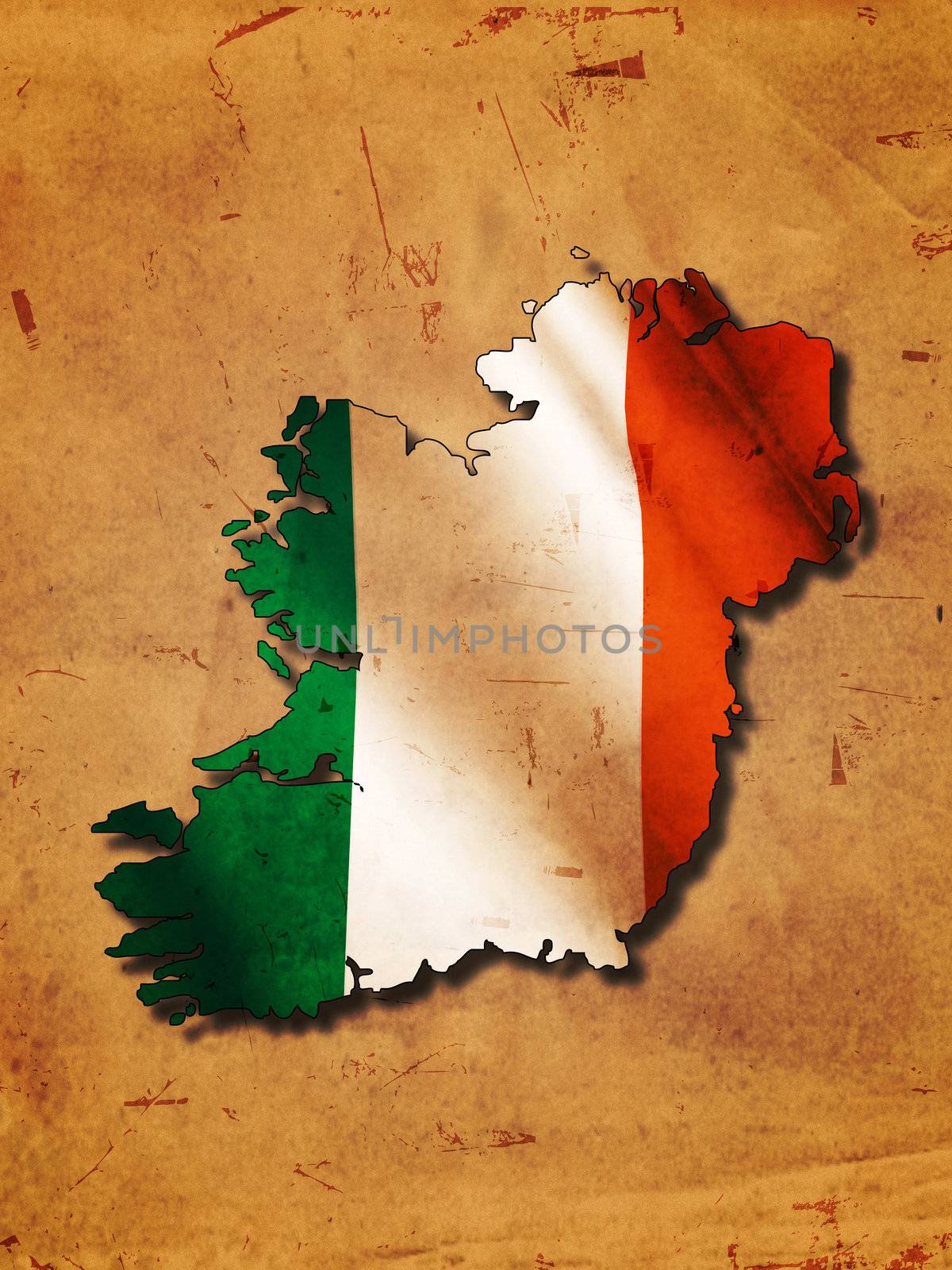 Ireland flag and map by marinini