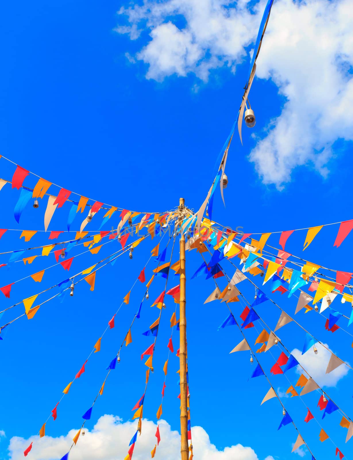 Colorful Small triangular decorative flags, pennons