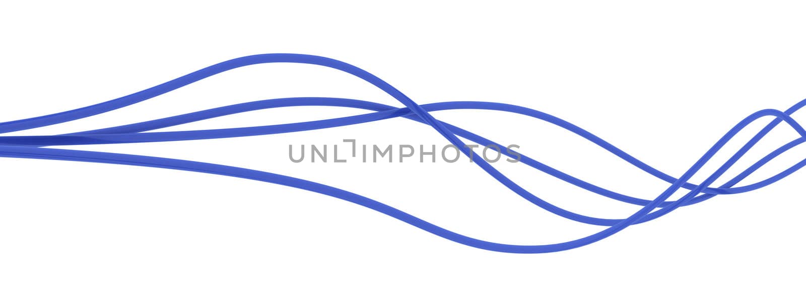 fibre-optical blue cables on a white background