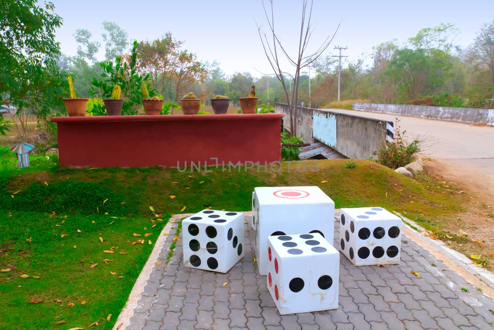 Rest table set in the park 