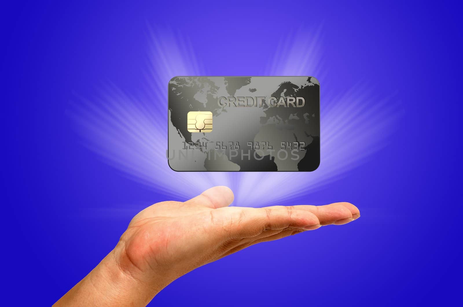 Credit card in human hand