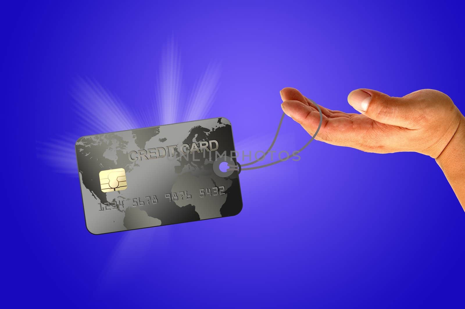 Credit card in human hand