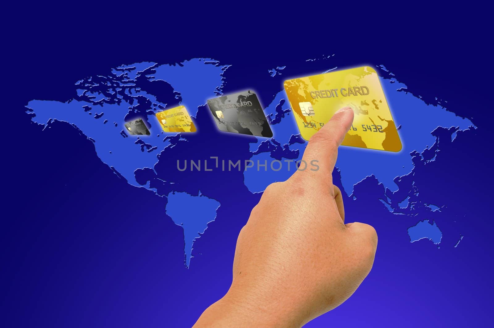 Credit card in human hand