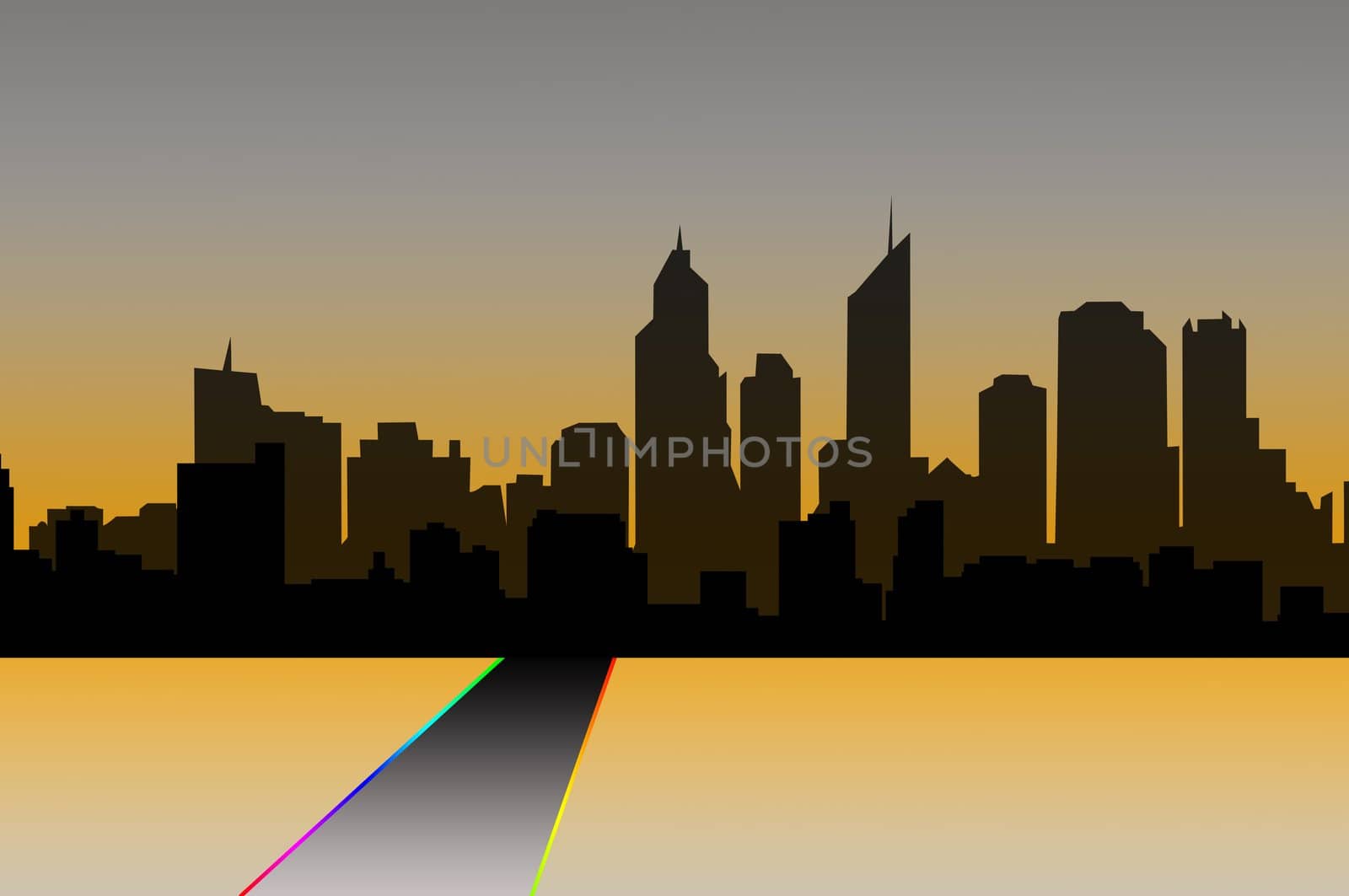 Building silhouettes of a city