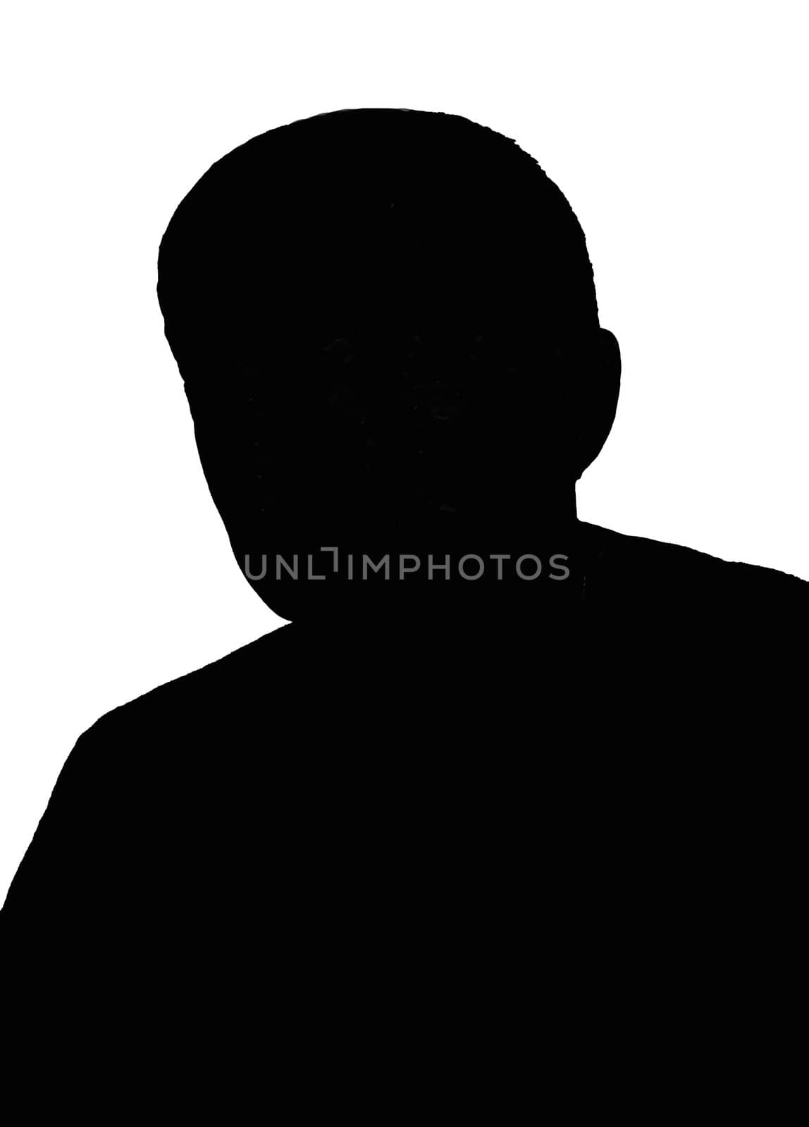 Silhouettes of the man on the white background