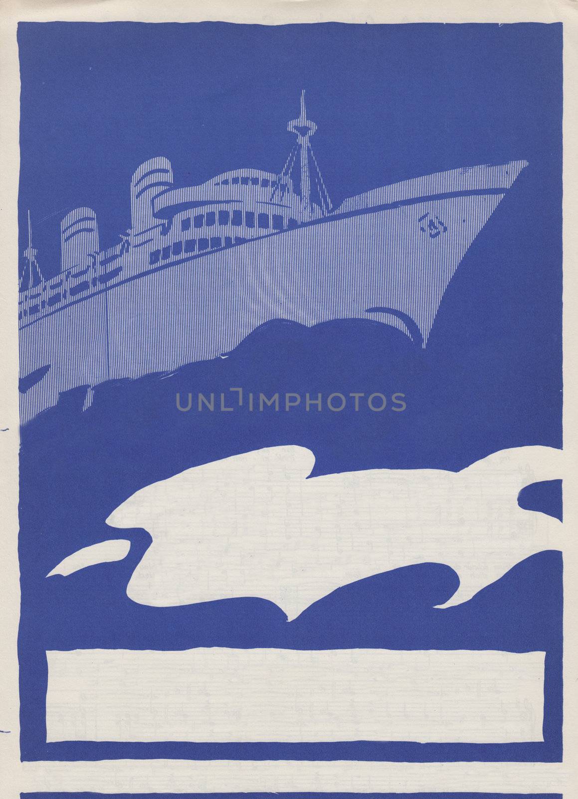 vintage cruise poster with copyspace