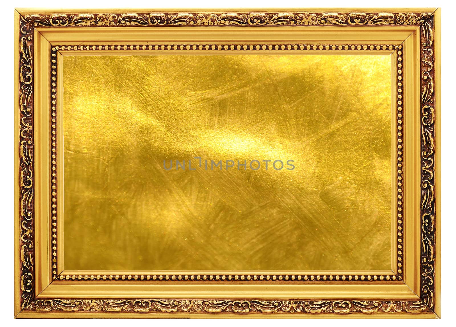 Gold old frame with a gold background by POMACHKA