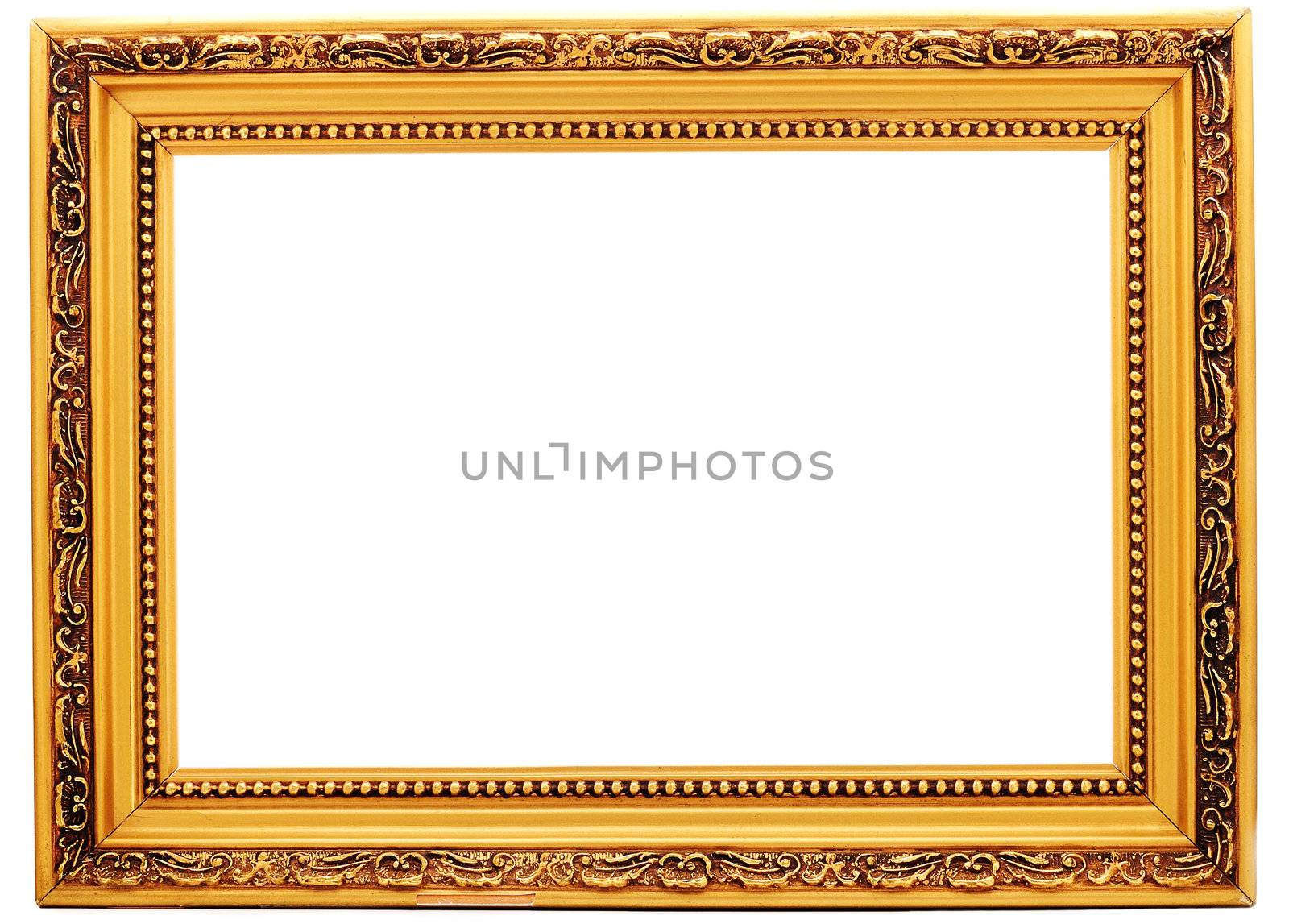 Picture gold frame with a decorative pattern