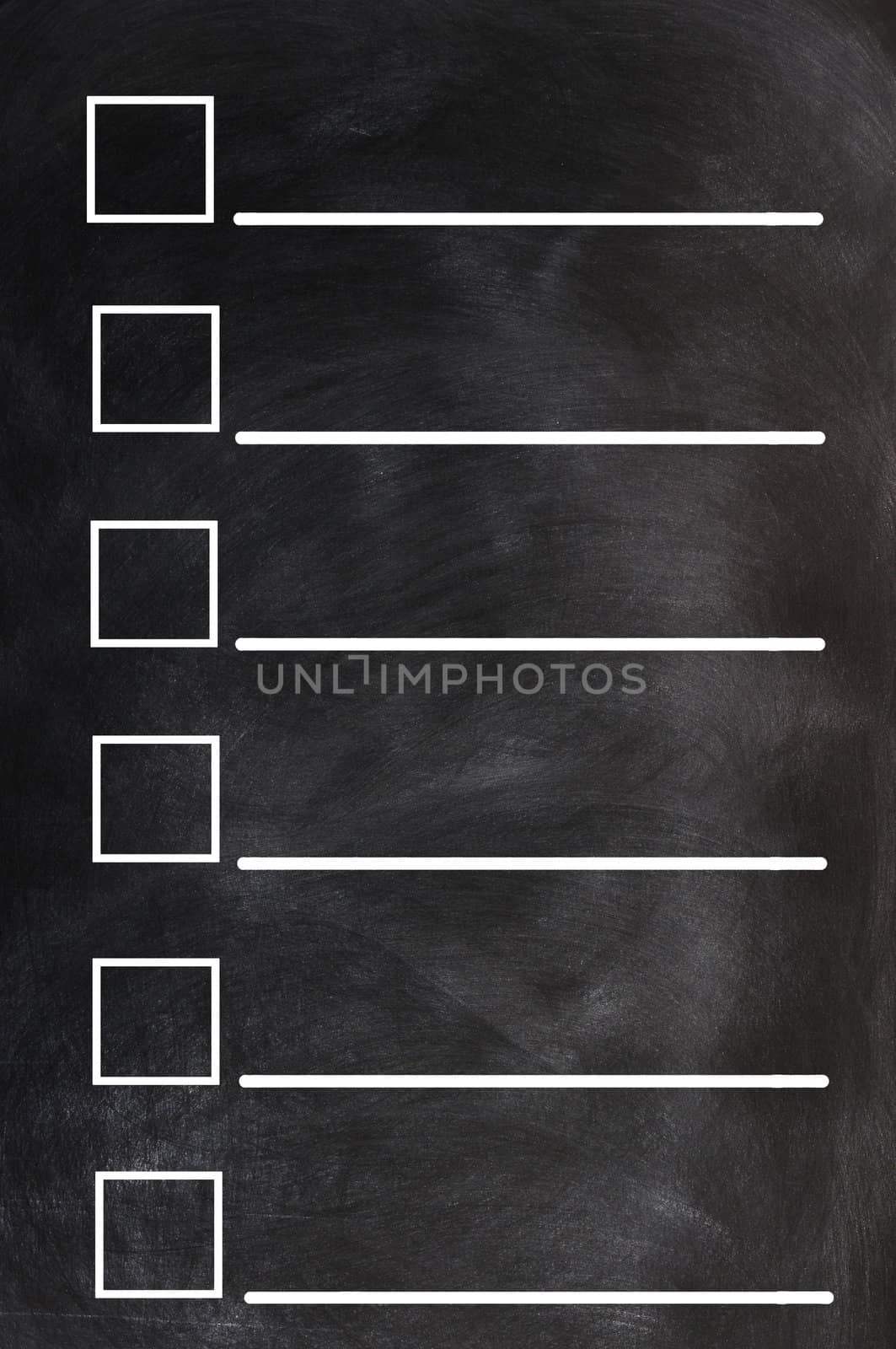 Blank form on a blackboard background