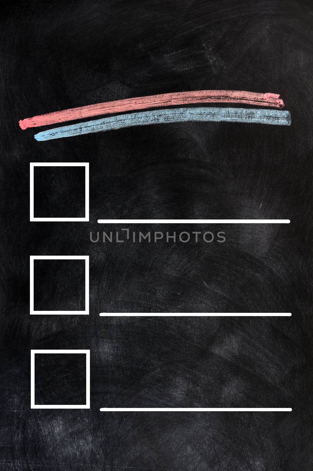 Blank form on a blackboard background