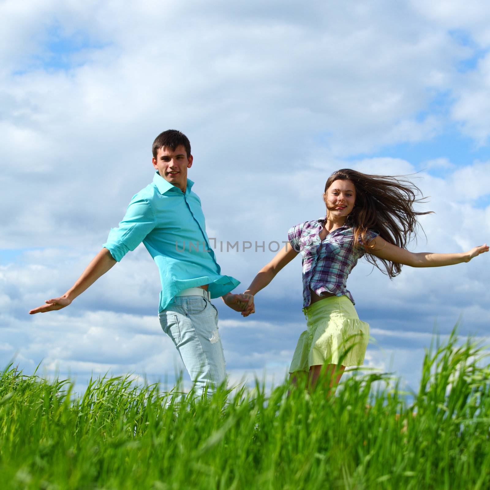 man jump in the blue sky