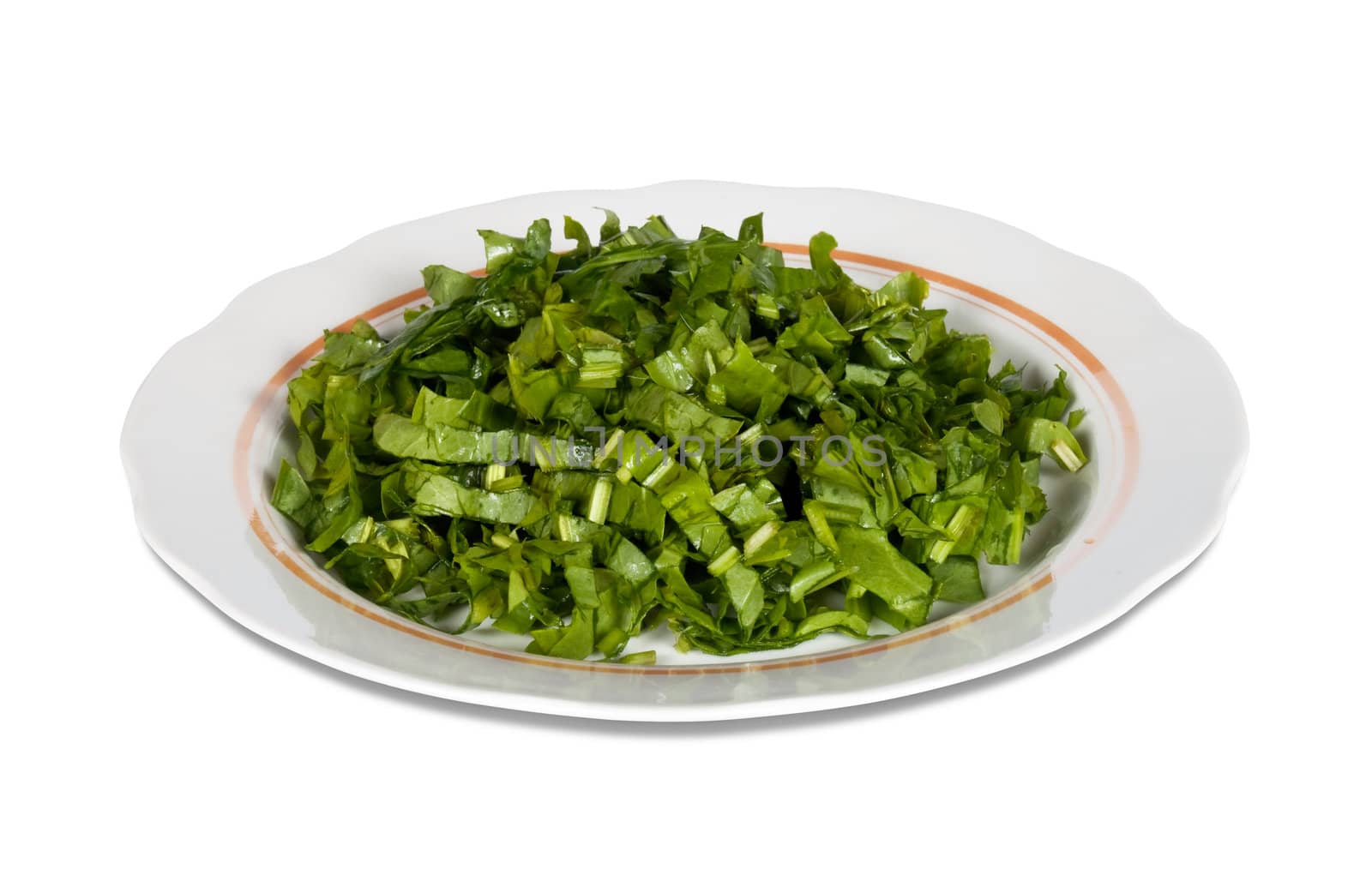 Salad plate isolated on white with clipping path