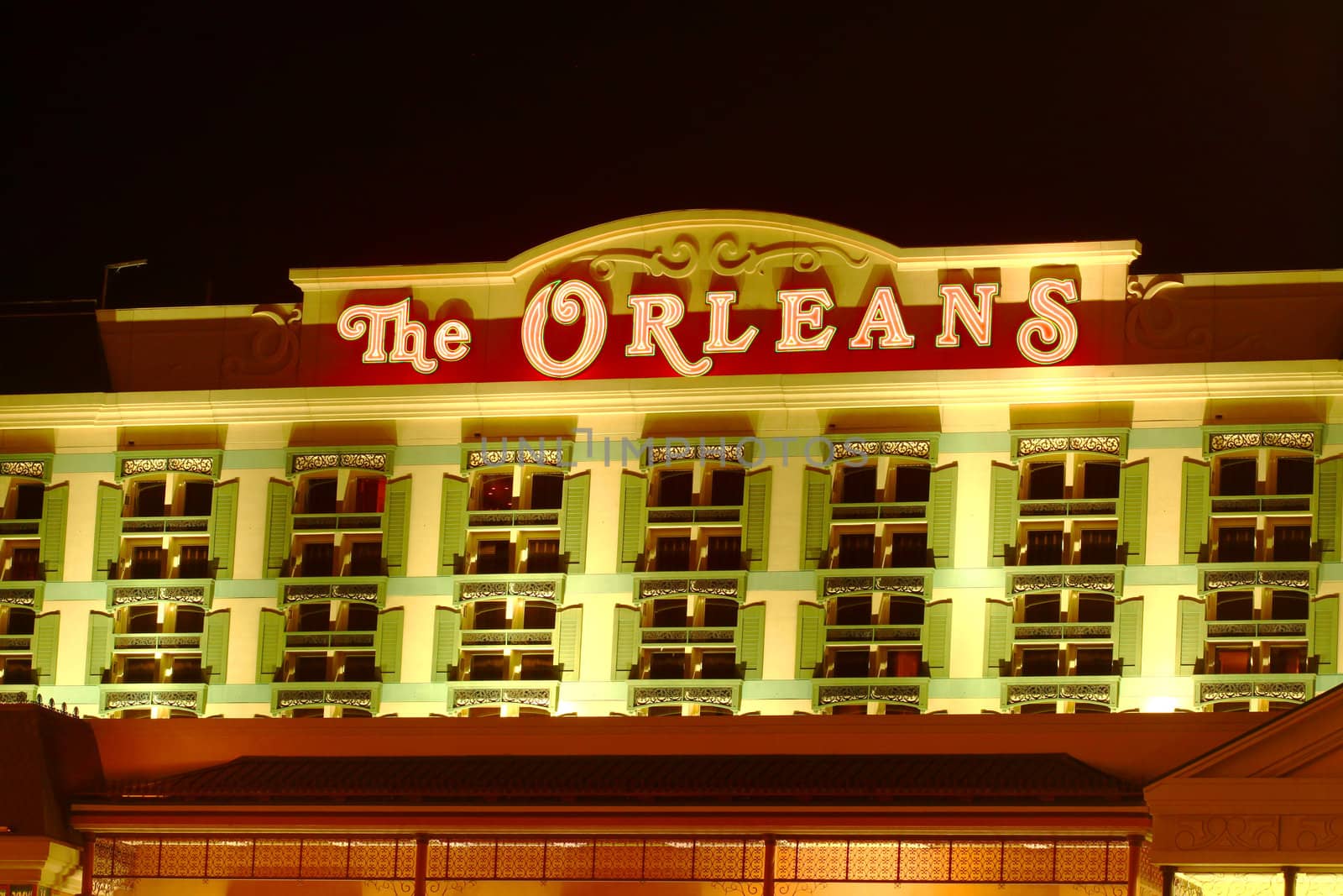 Las Vegas, USA - November 30, 2011: The Orleans Hotel and Casino has a Mardi Gras theme and was opened in Las Vegas in 1996.
