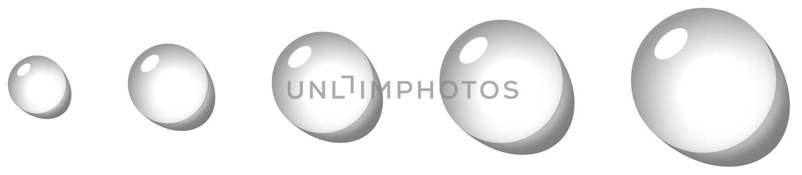 transparent drop icon set with shadow on white background illustration