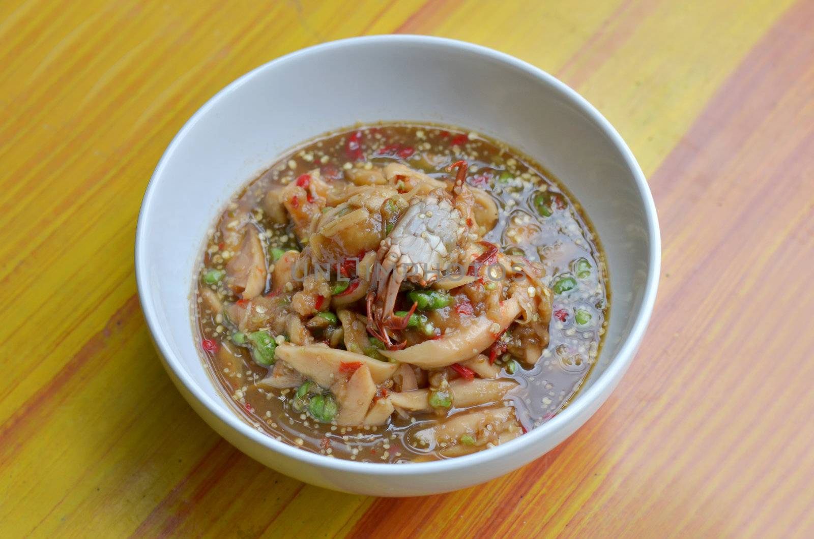  santol salad with steamed crab , Thai spicy salad