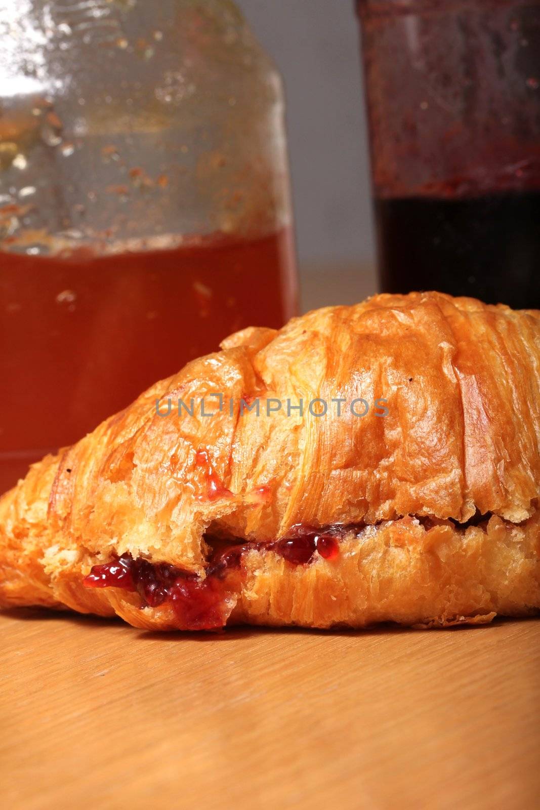 morning croissant with fruit jams