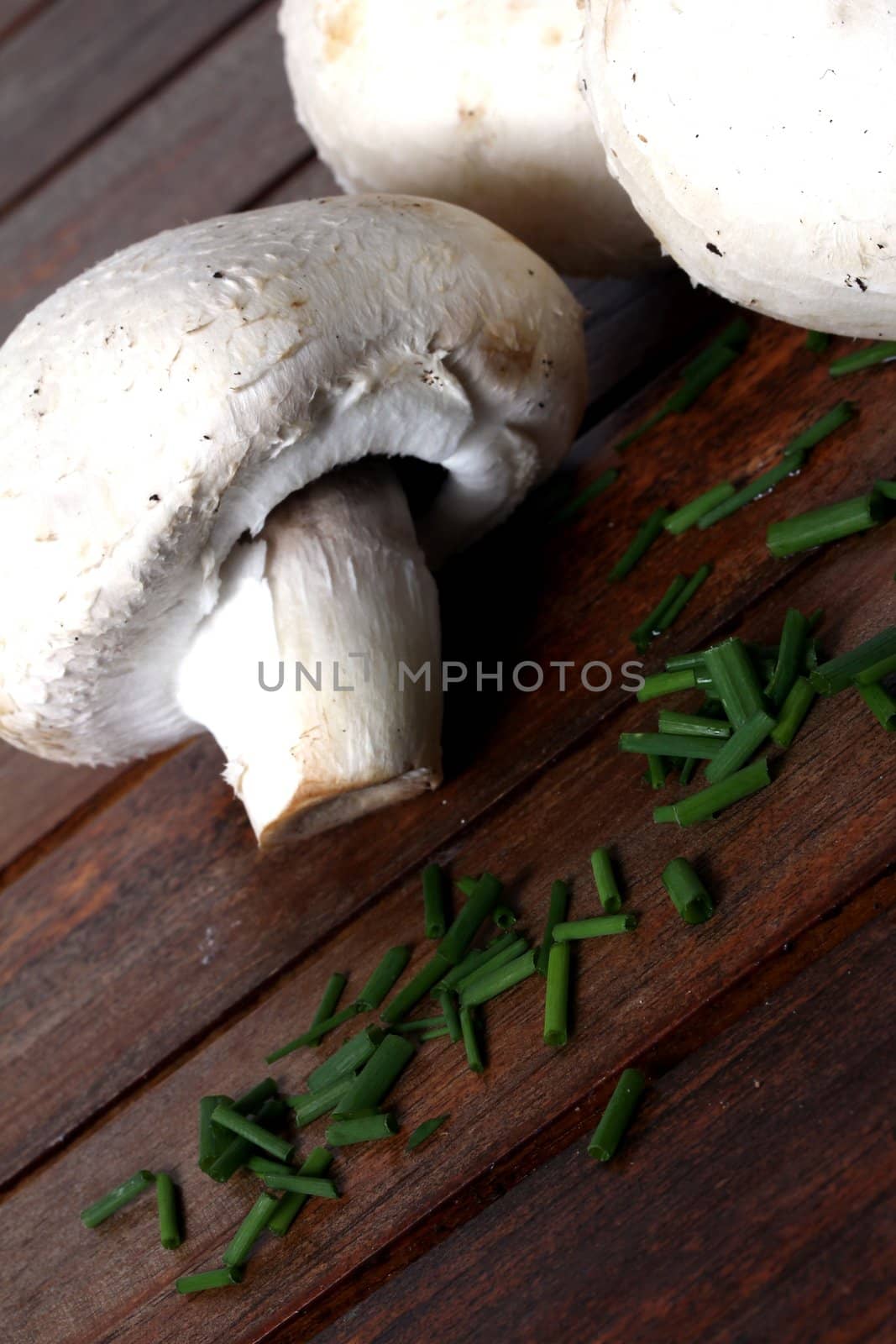 fresh white mushrooms by Teka77