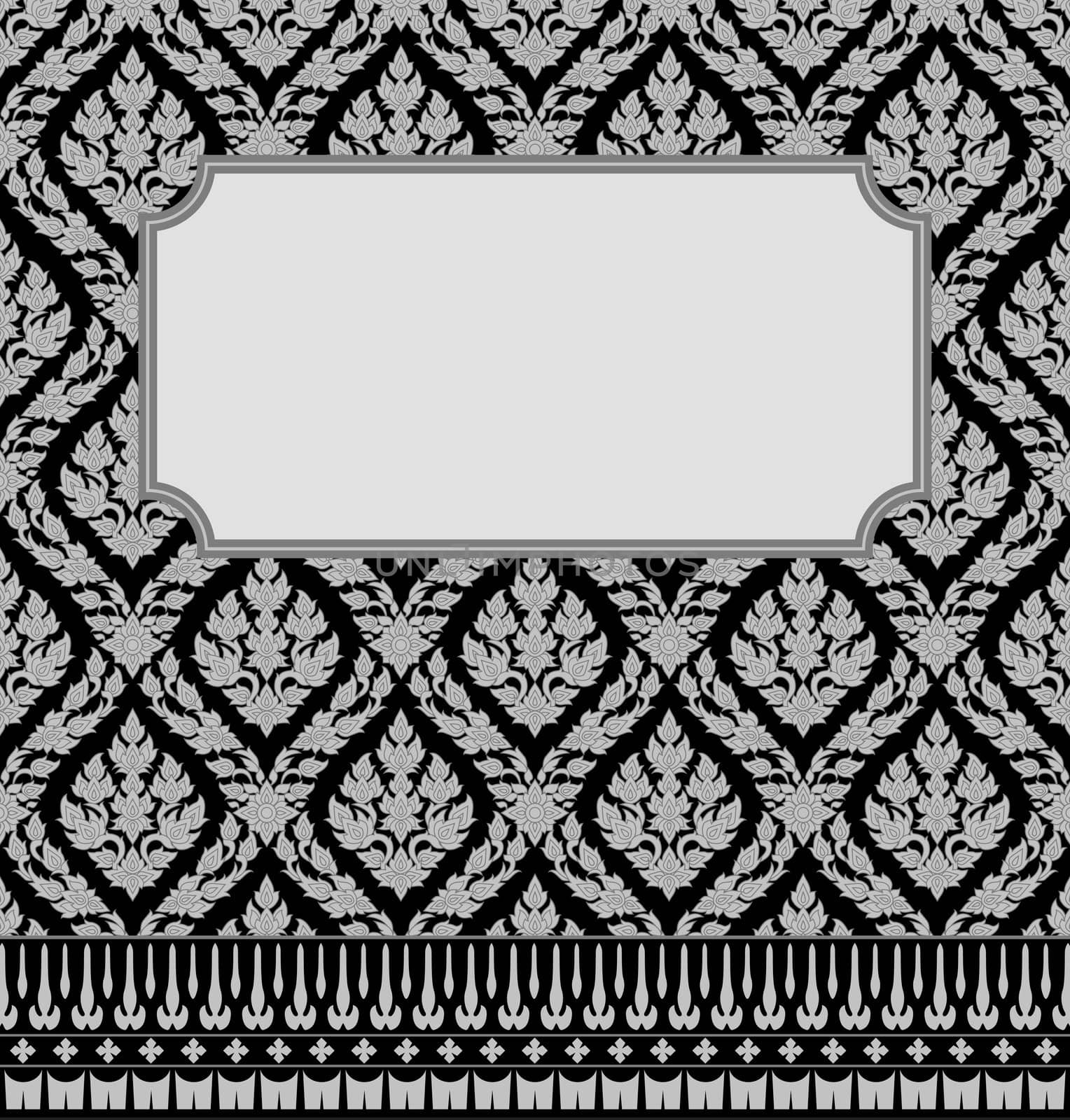 Frame with Thai art wall pattern background