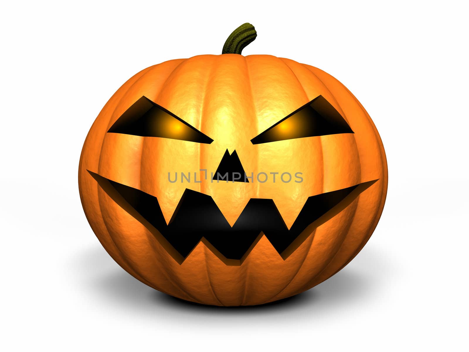 Scary Jack O Lantern halloween pumpkin, 3d render