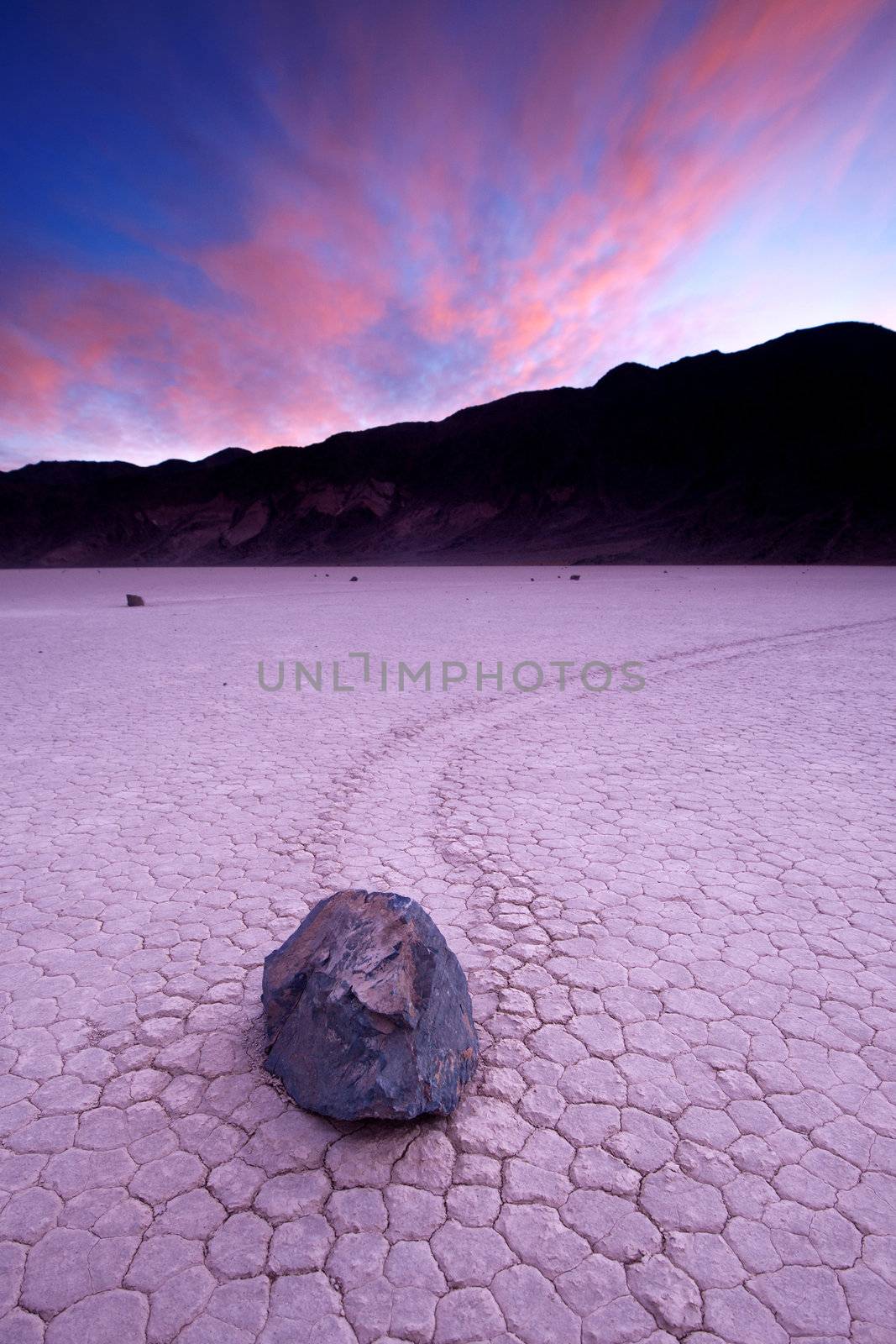 moveing rock from racetrack playa, death valley national park