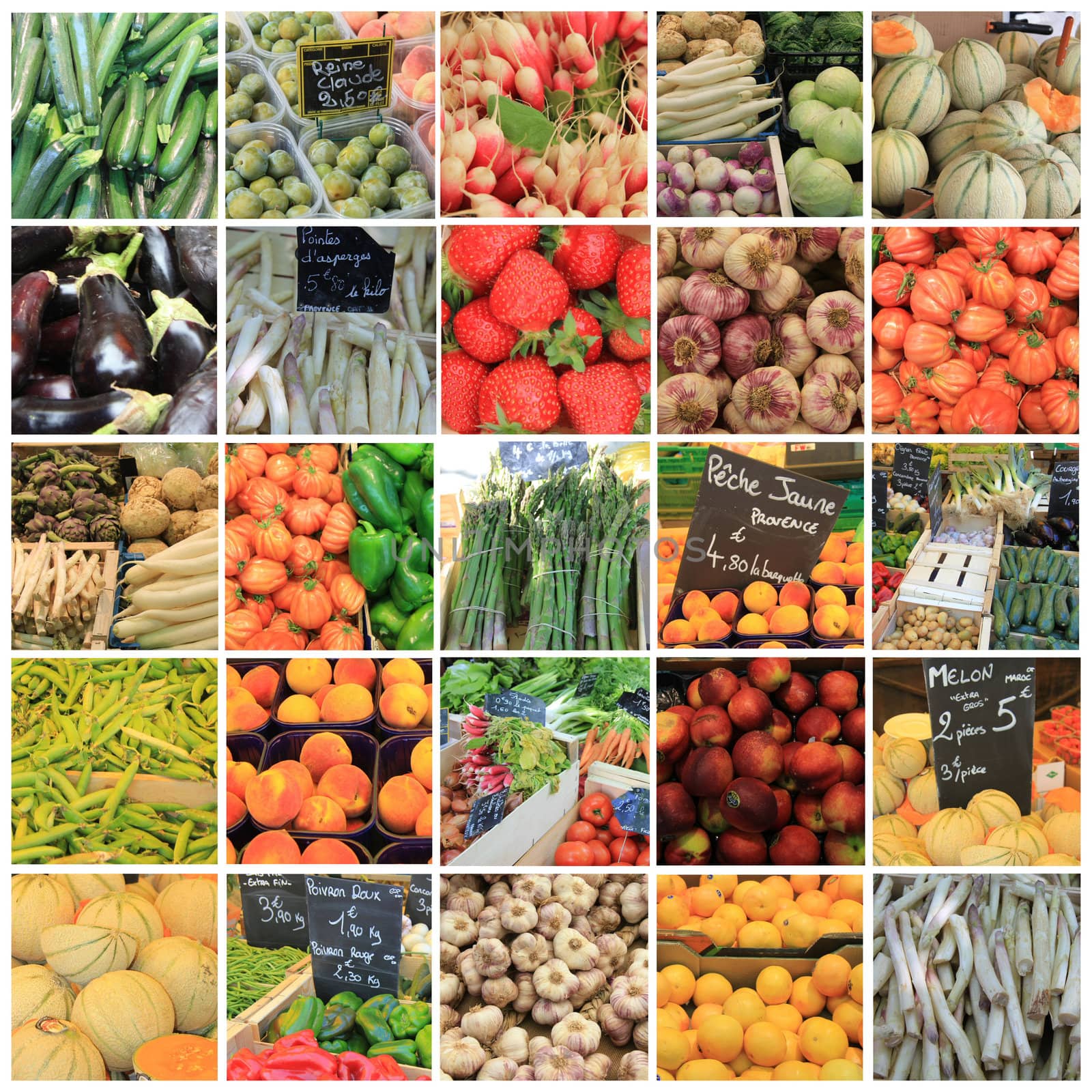 XL-collage made from 25 different high resolution fruit and vegetables images