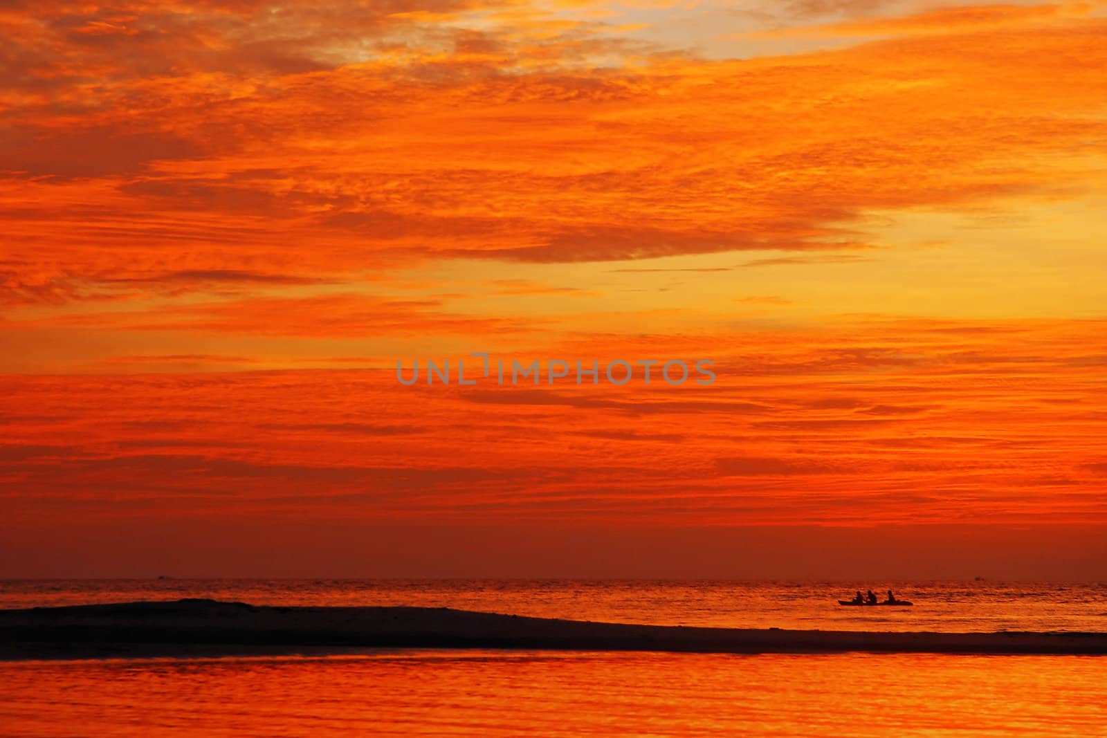 sky was orange during sunset over sea