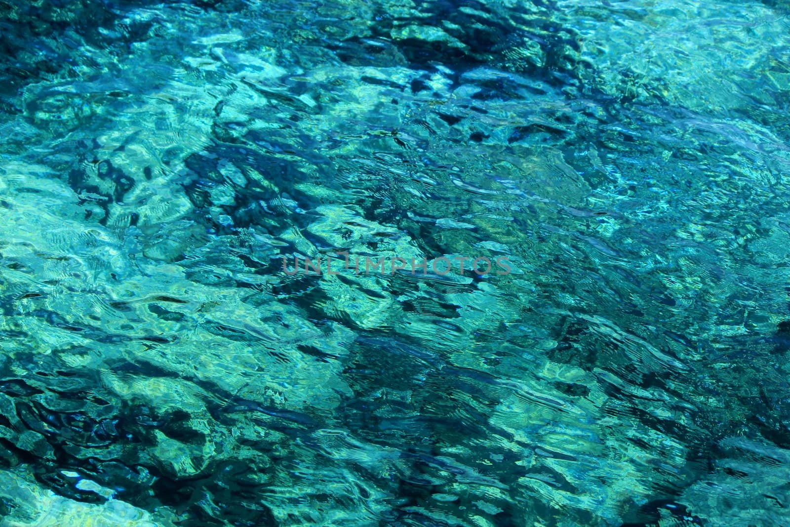 Sea surface with ripples and waves