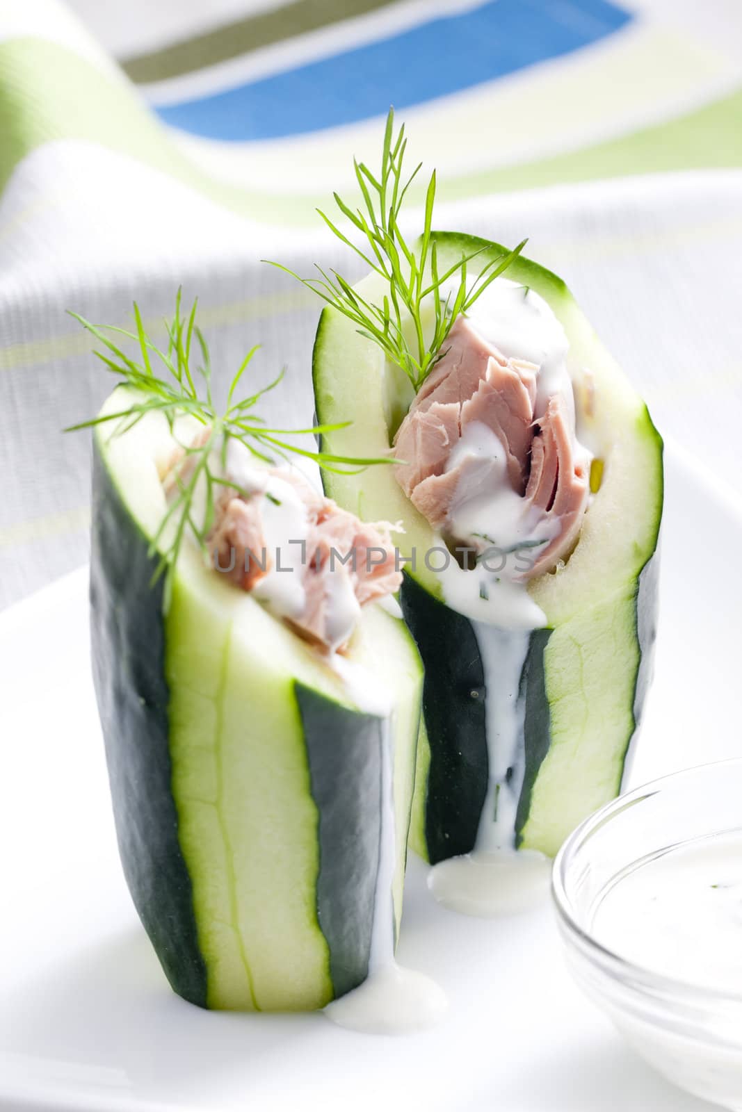 tuna salad in cucumber