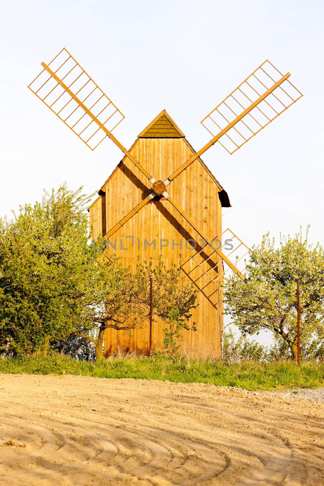 wooden windmill, Stary Poddvorov, Czech Republic