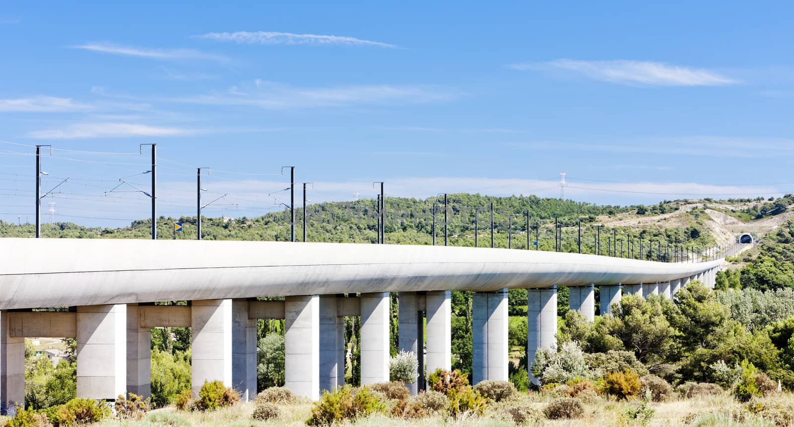 railway viaduct for TGV train near Vernegues, Provence, France by phbcz