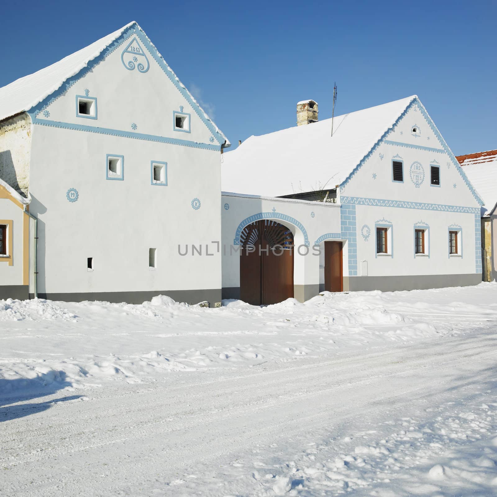 Holasovice in winter, Czech Republic