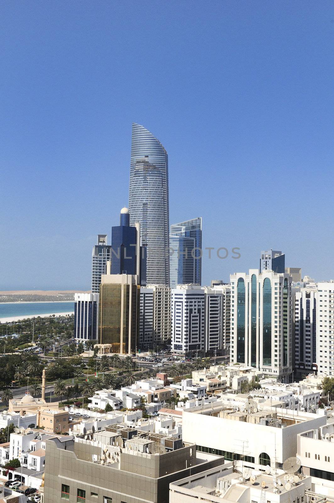 View of Abu Dhabi city, United Arab Emirates by day