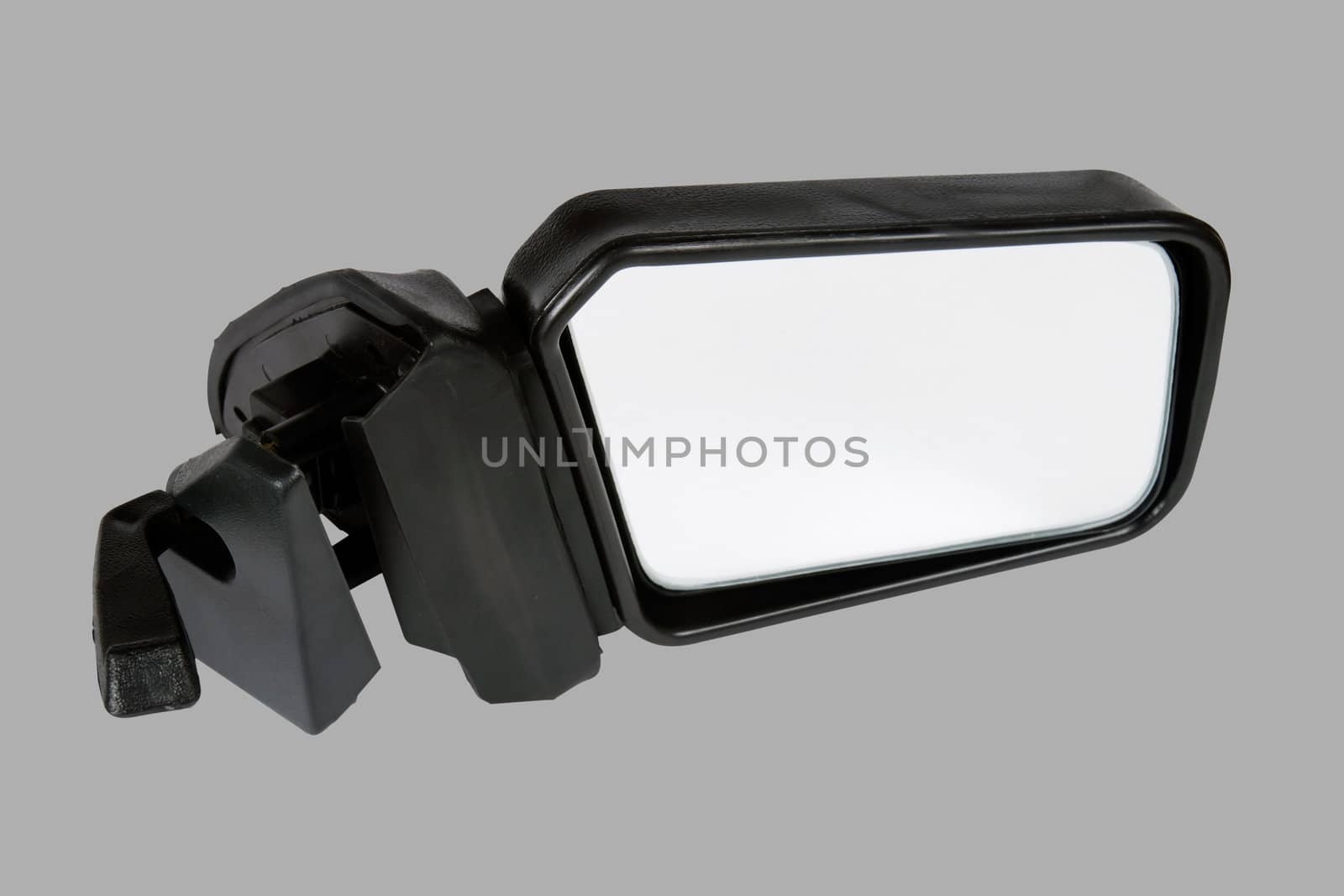 �ar mirror isolated on a gray background with clipping path