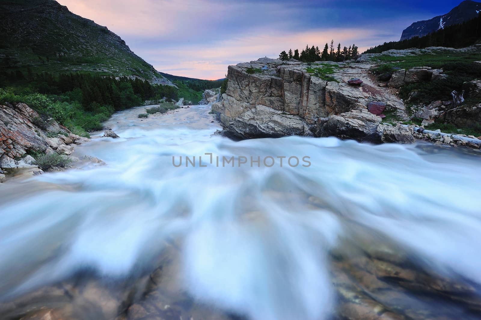 A flow creek from Swiftcurrent in Montana