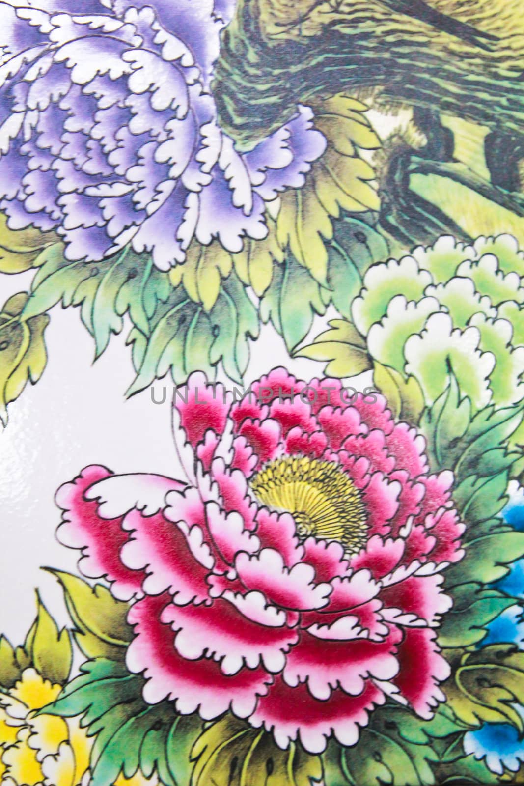 Painting of flower background is drawn by delicated artist