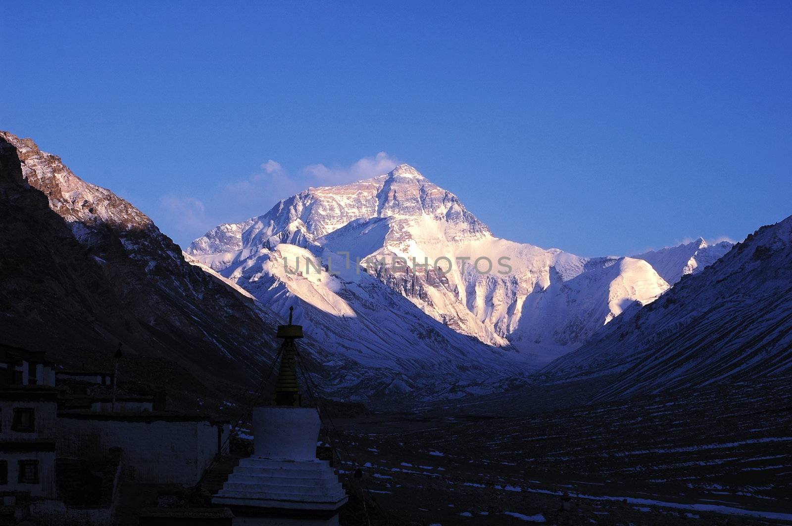 Landscape of Mount Everest at the North Face in Tibet