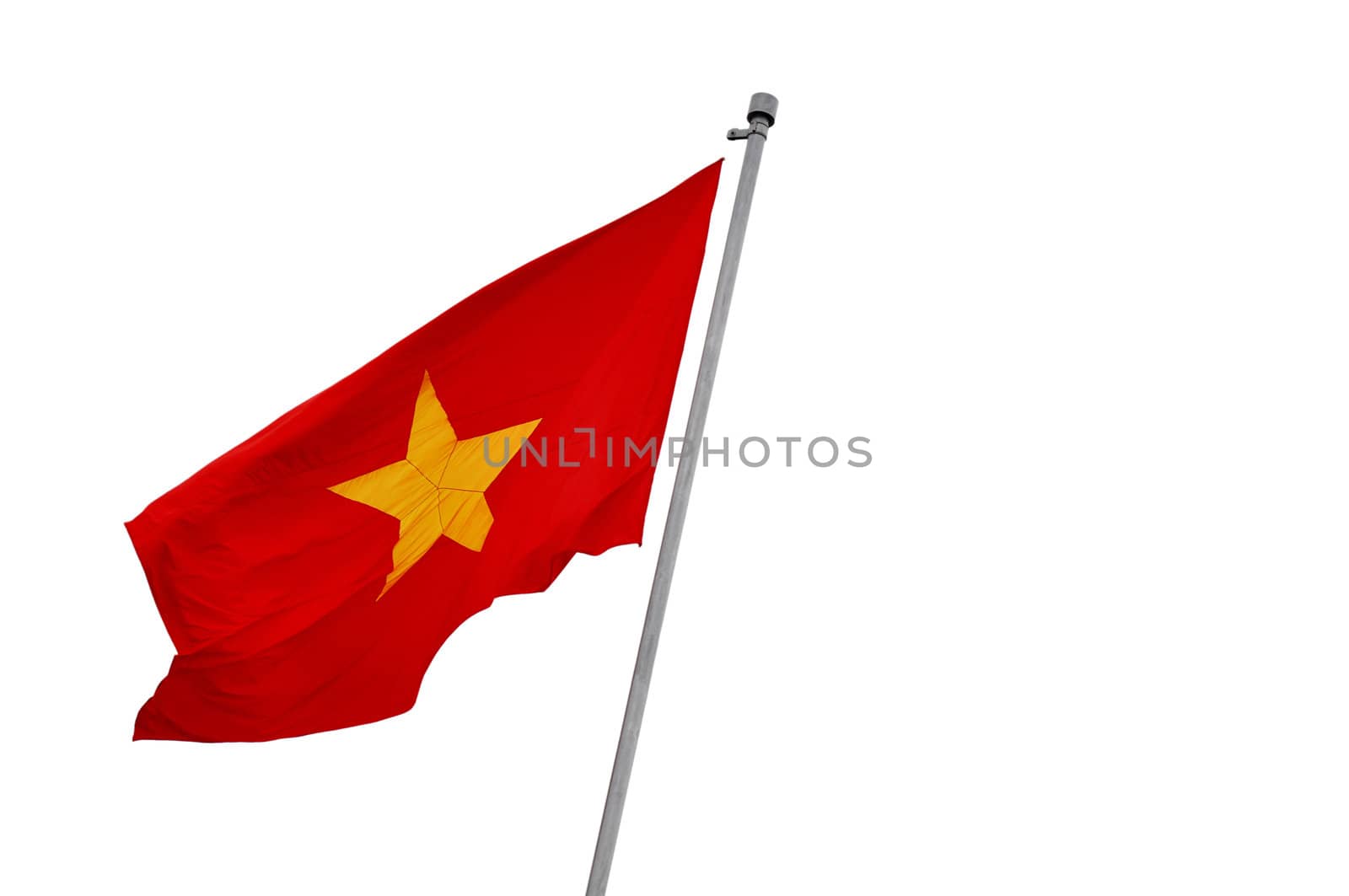Vietnamese national flag isolated on a white background