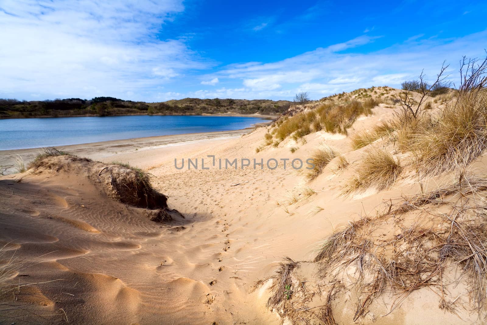 bright sandy hills and lake by catolla