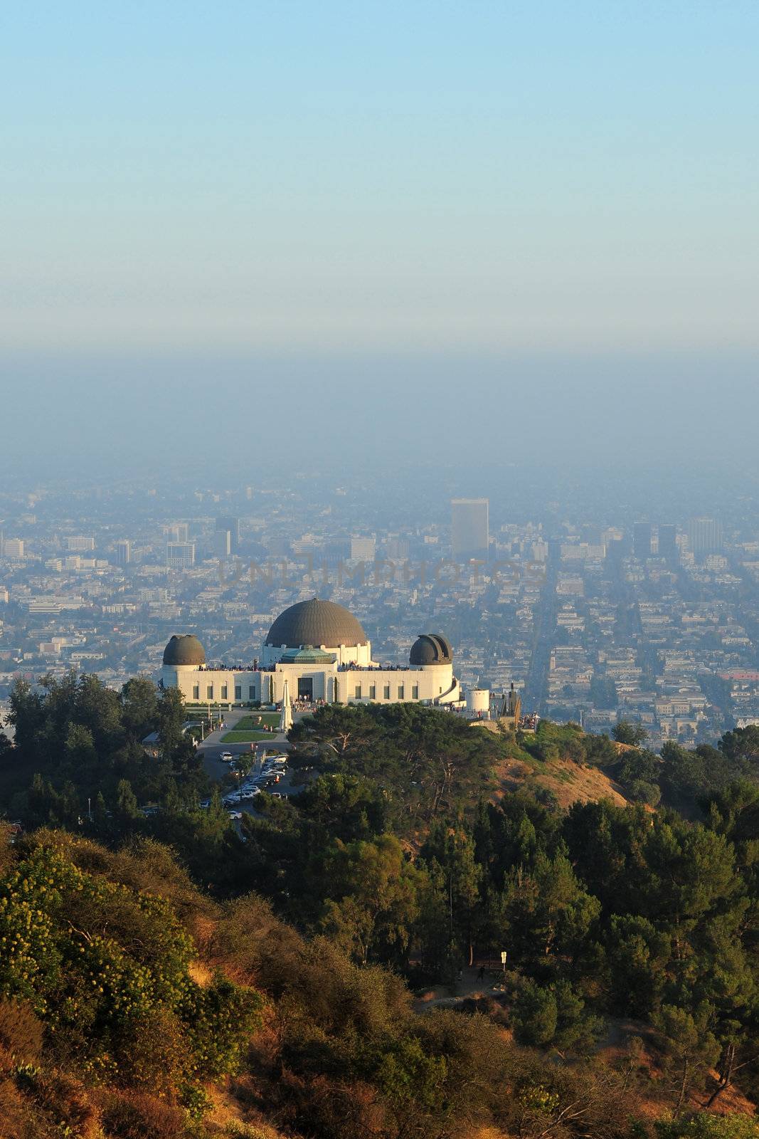 the griffith observatory on the hill