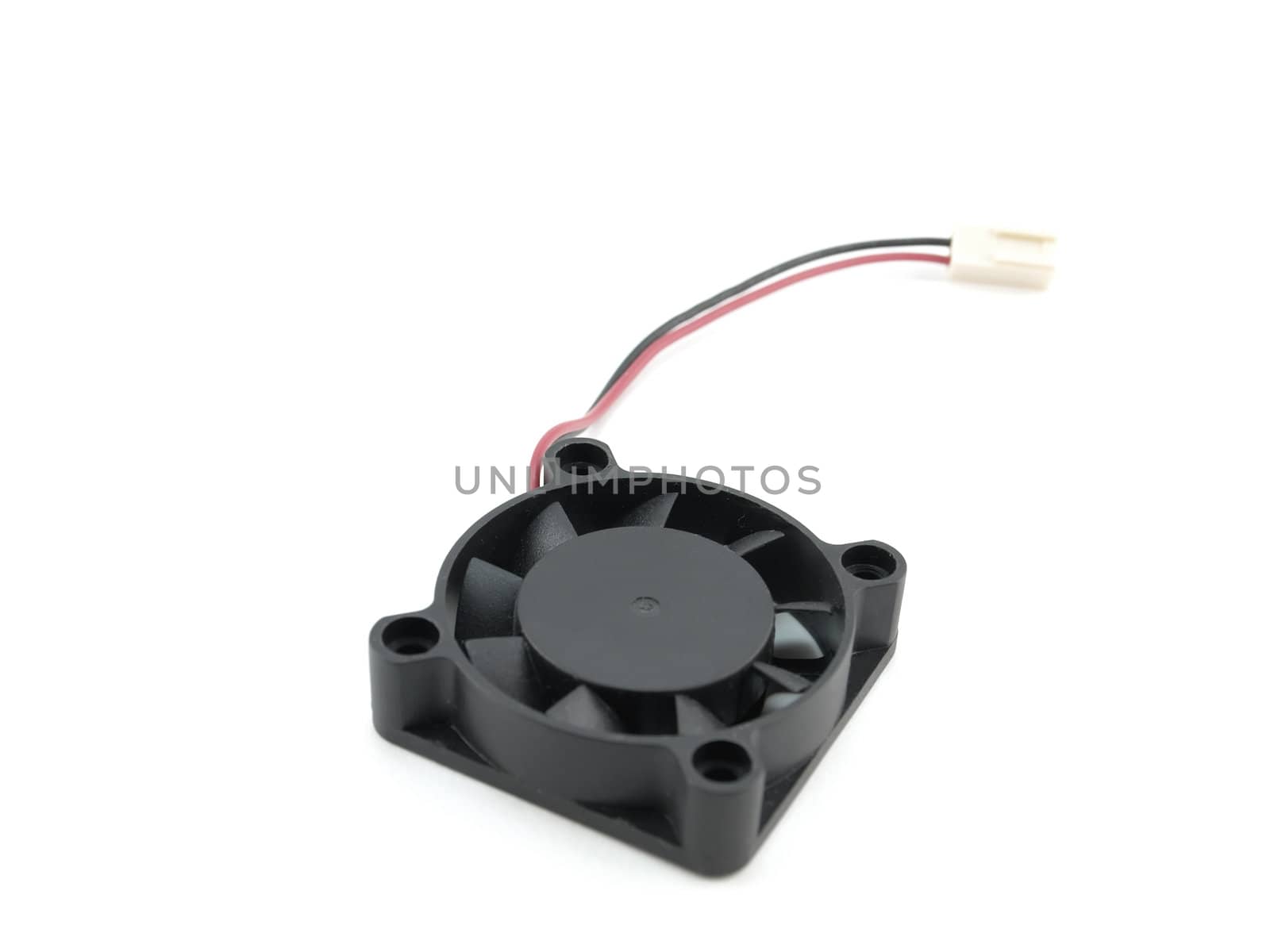 Fan for electronics over white